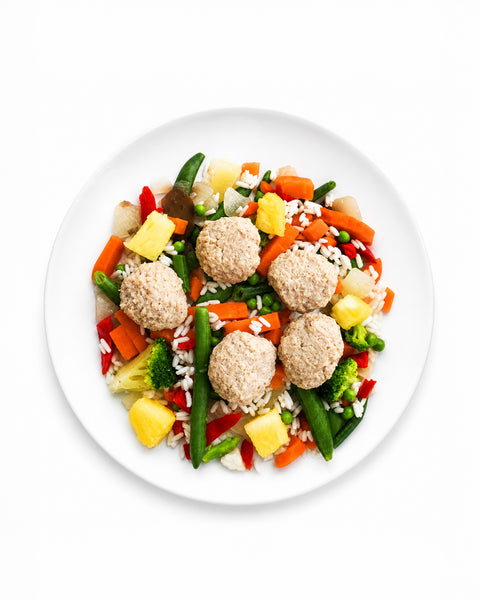 Boulettes de veau, riz pilaf, ananas & légumes asiatiques Ultra FIT