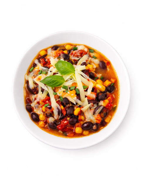 Chili végé aux légumineuses, cheddar & mozza