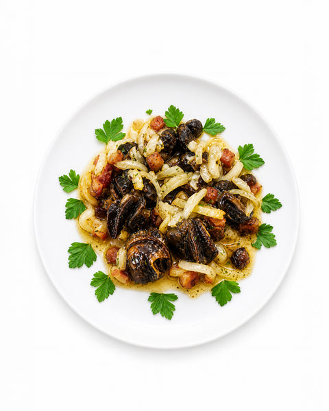 Escargots, ail & champignons gratinés