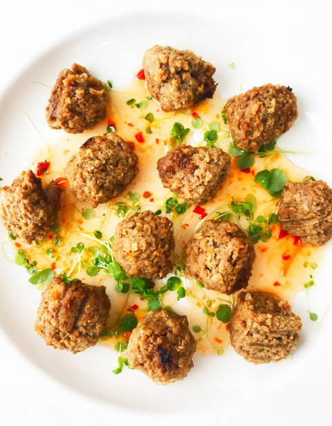 Mini boulettes & sauce teriyaki