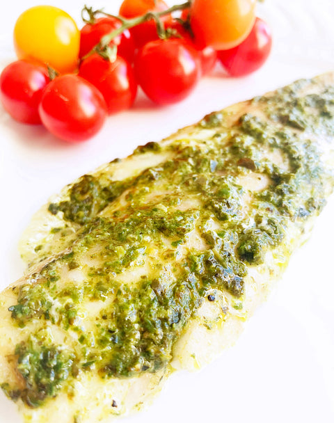 Morue au pesto d'épinards maison